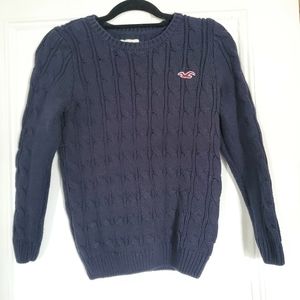 Hollister cable knit sweater navy